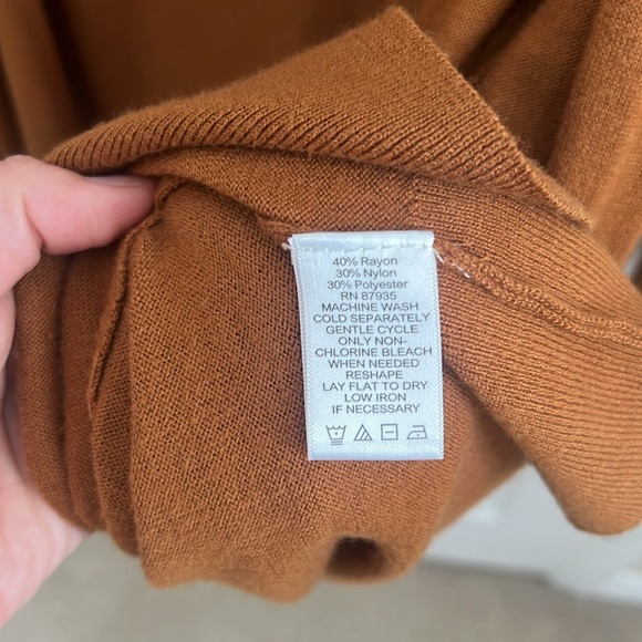 Susan Graver Open Front Cardigan Sweater‎ Bronze Brown Knit Small Medium - Picture 7 of 11